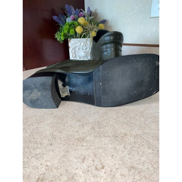 Sesto Senso Vintage Italian Leather Monk Strap Shoes Olive Green Block Heel EU 4 - Picture 6 of 7